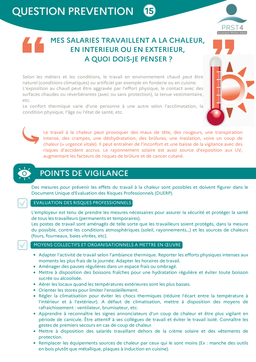 Affiche travail à la chaleur